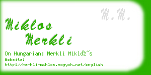 miklos merkli business card